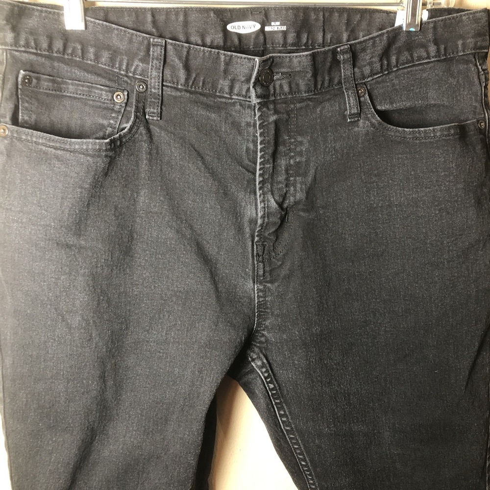 Old Navy Pants Mens Black Denim  Slim Built In Flex  Size 36 X 23.5 Inseam
